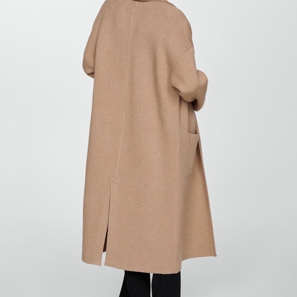 MANGO Camel - Oversized Knitted Cost with Pockets Size S - - Picture 2 of 9